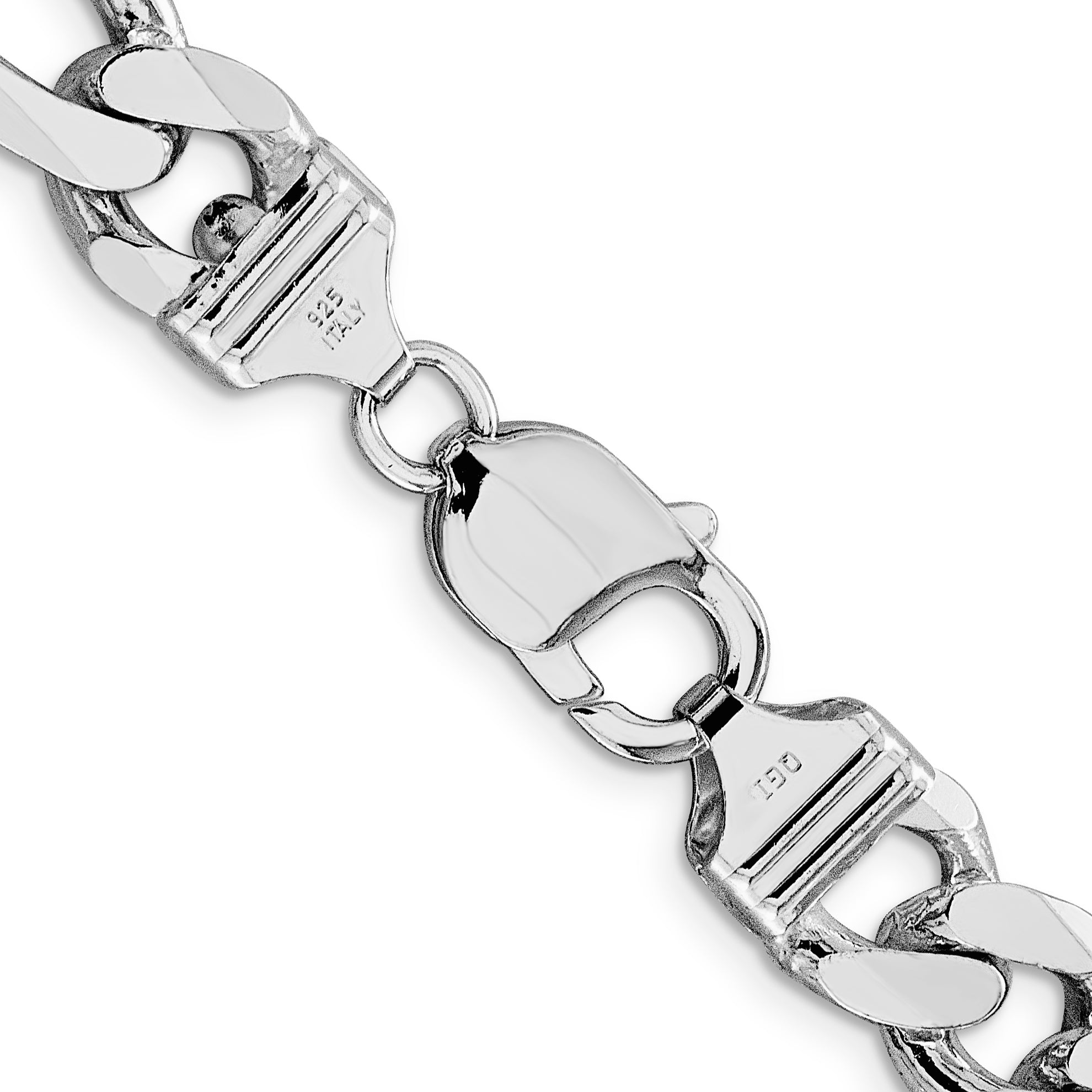 Sterling Silver Rhodium-plated 10.75mm Figaro Chain