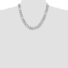 Sterling Silver Rhodium-plated 10.75mm Figaro Chain