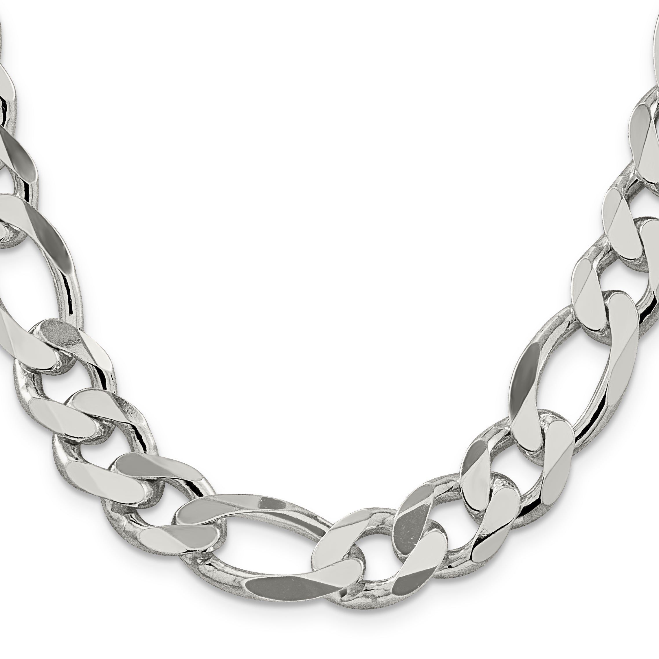 Sterling Silver 13.5mm Figaro Chain