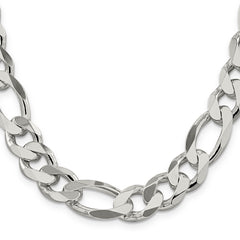 Sterling Silver 13.5mm Figaro Chain