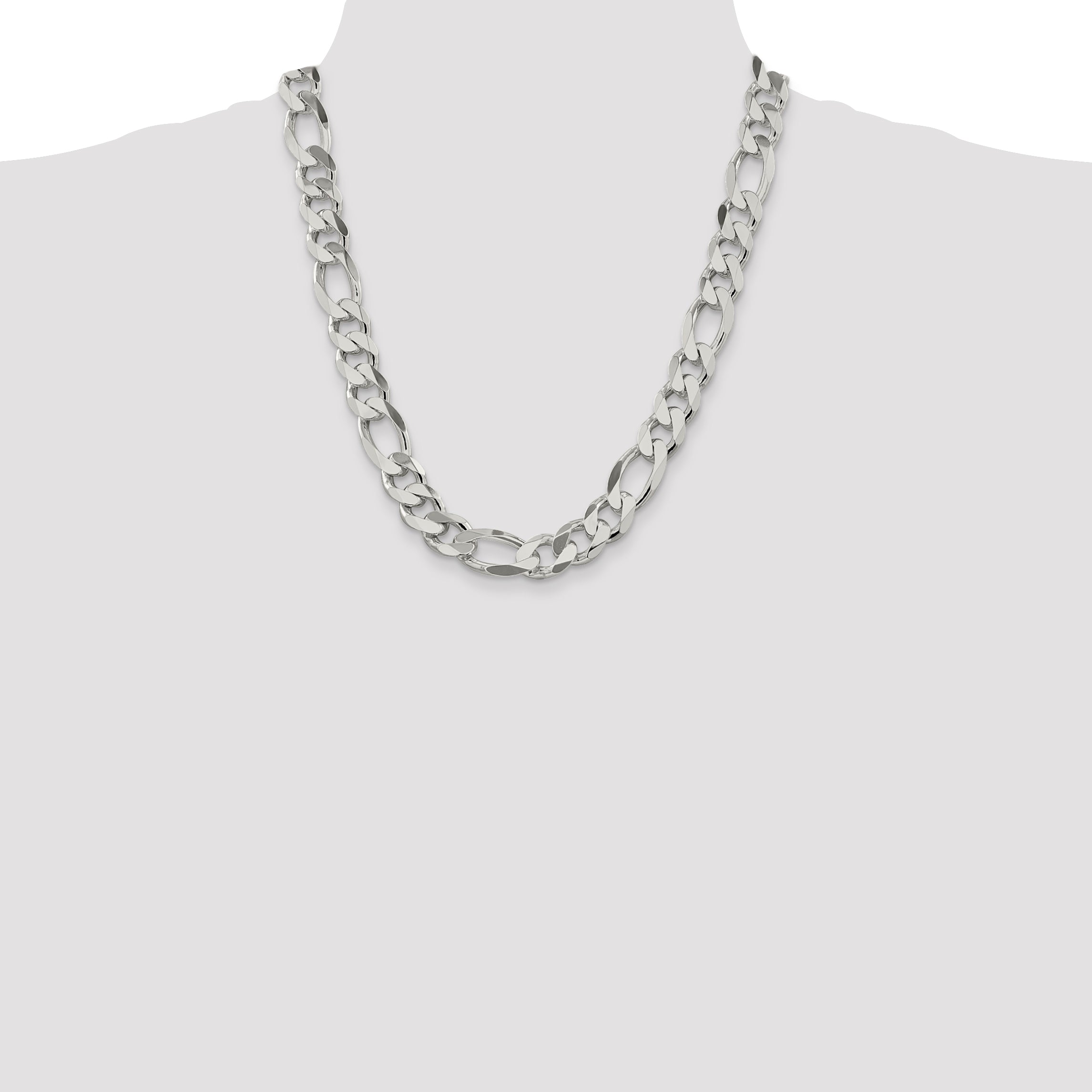 Sterling Silver 13.5mm Figaro Chain