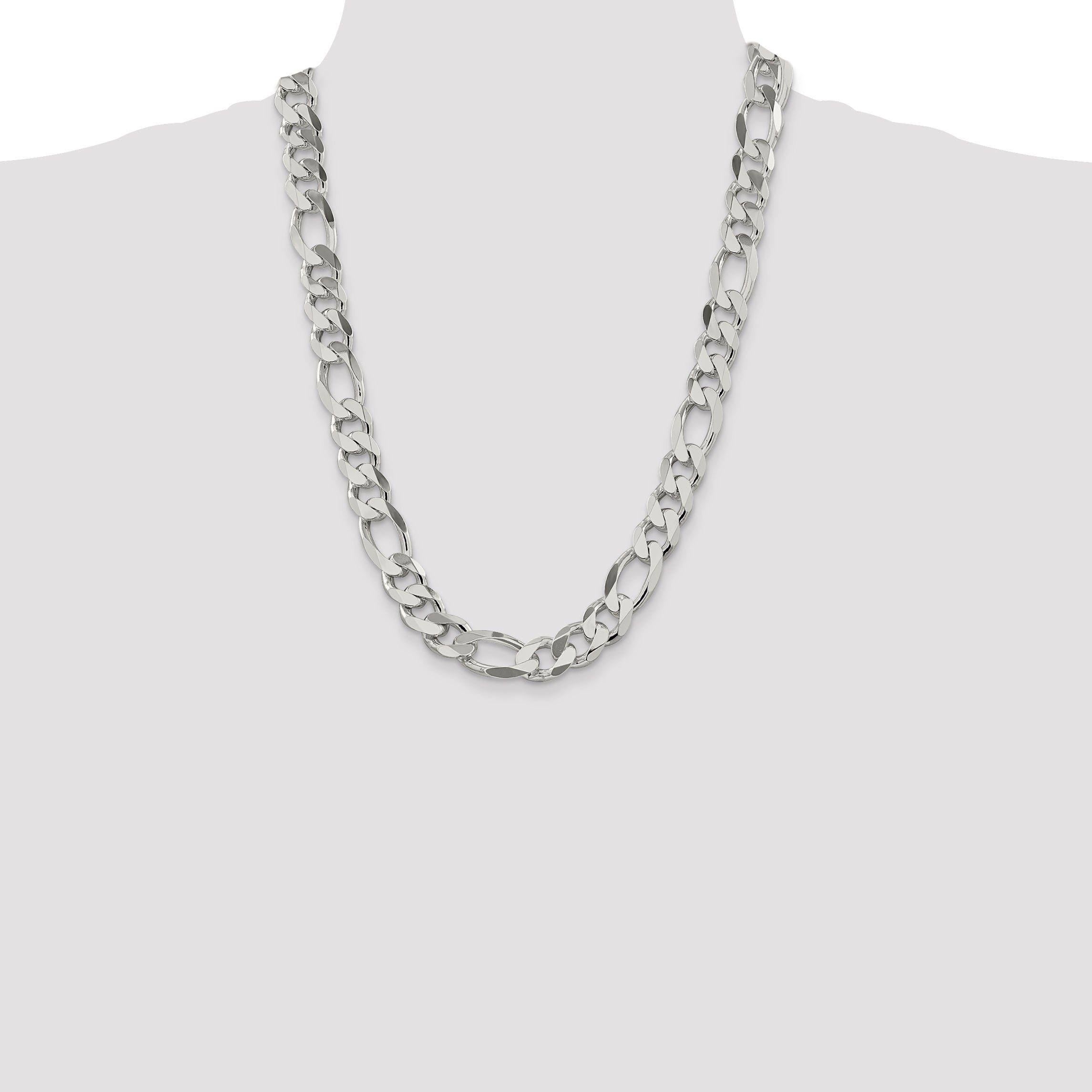 Sterling Silver 13.5mm Figaro Chain