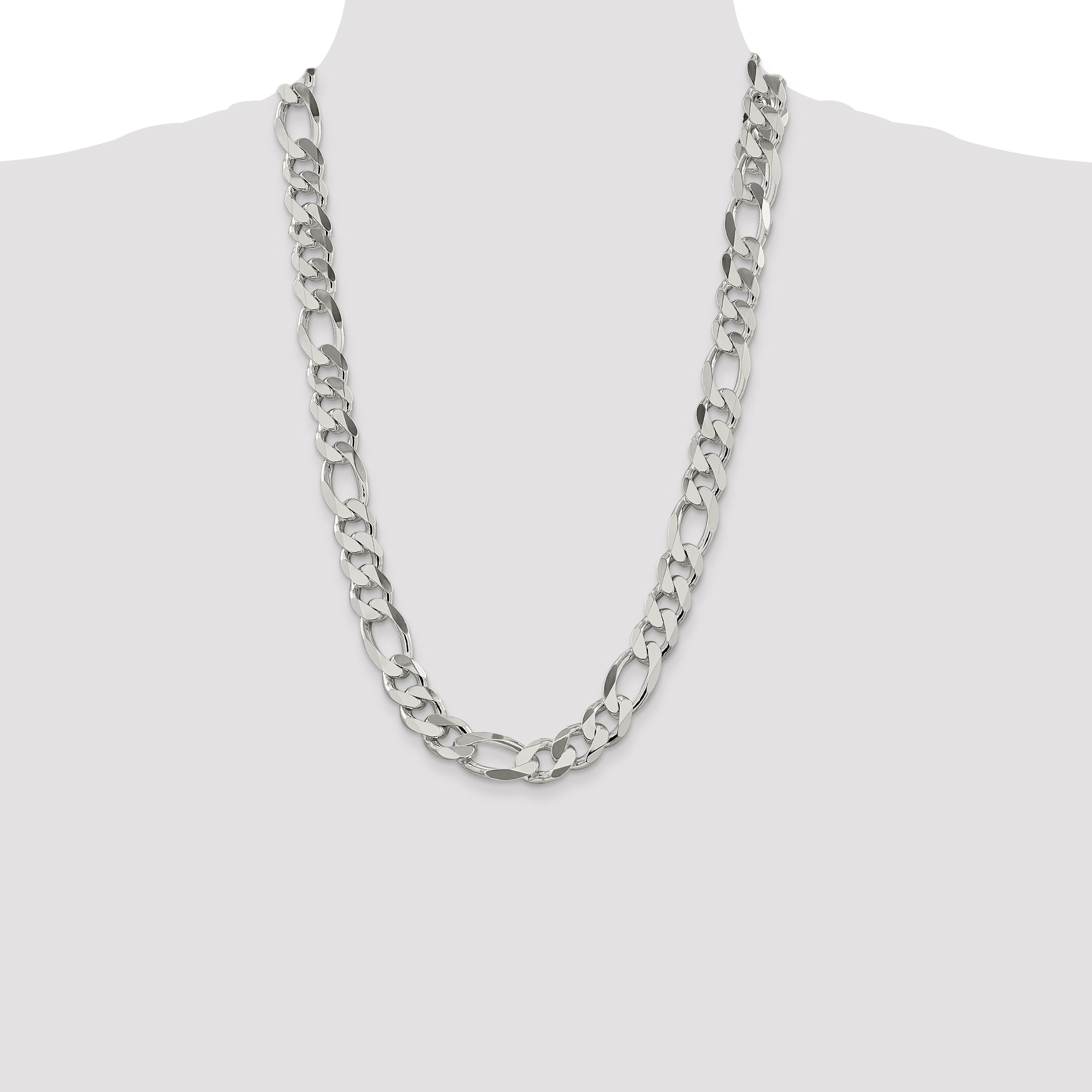 Sterling Silver 13.5mm Figaro Chain