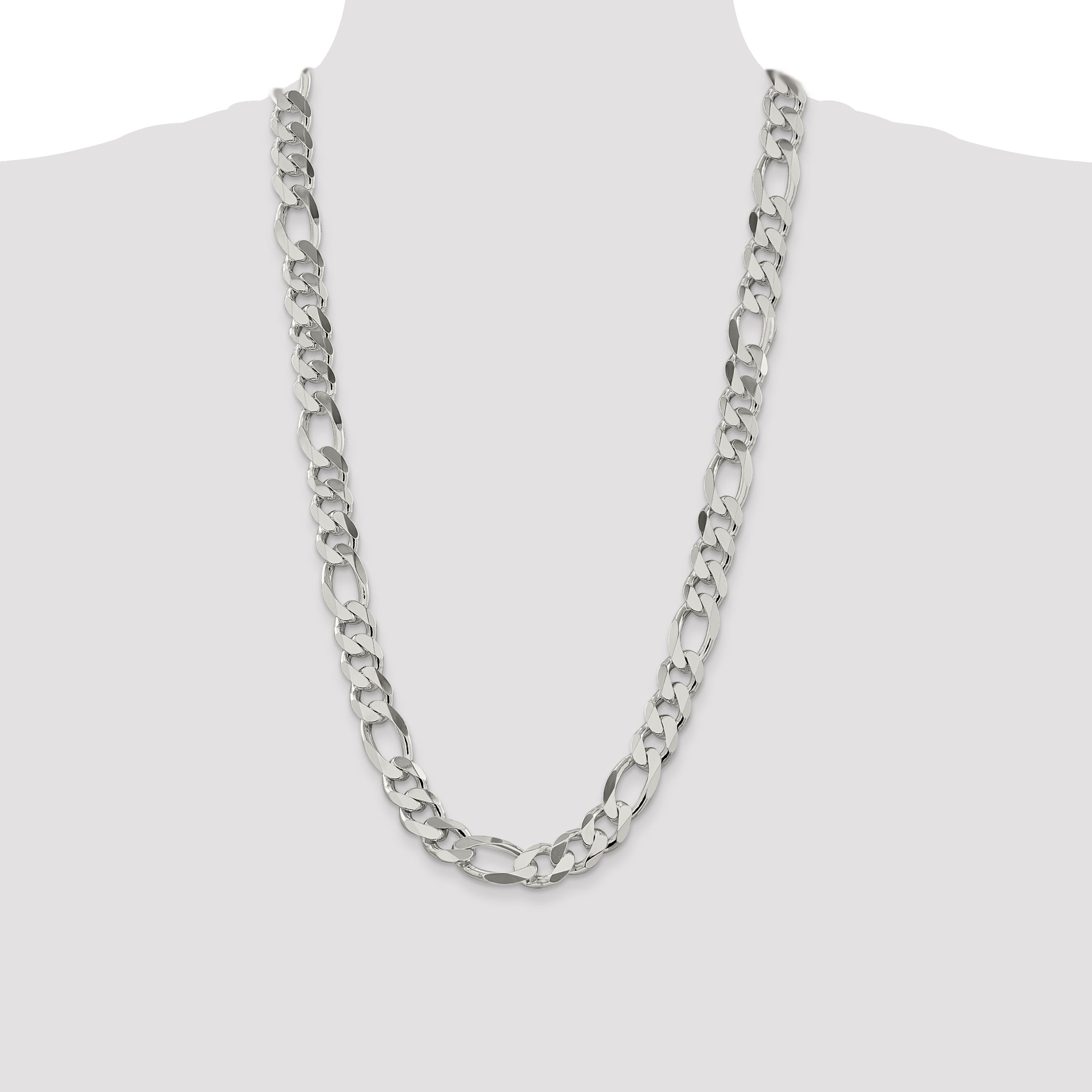 Sterling Silver 13.5mm Figaro Chain