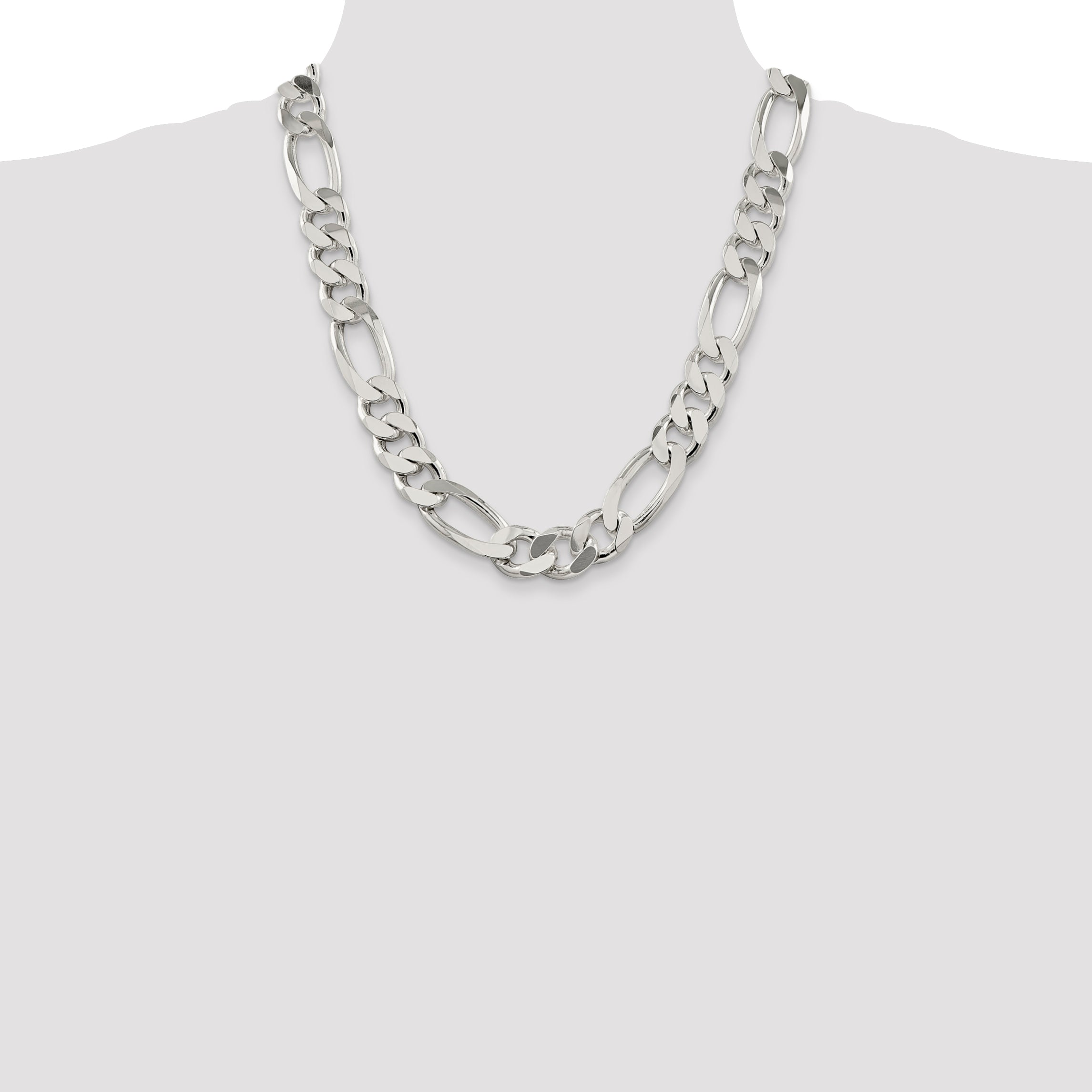 Sterling Silver 15mm Figaro Chain