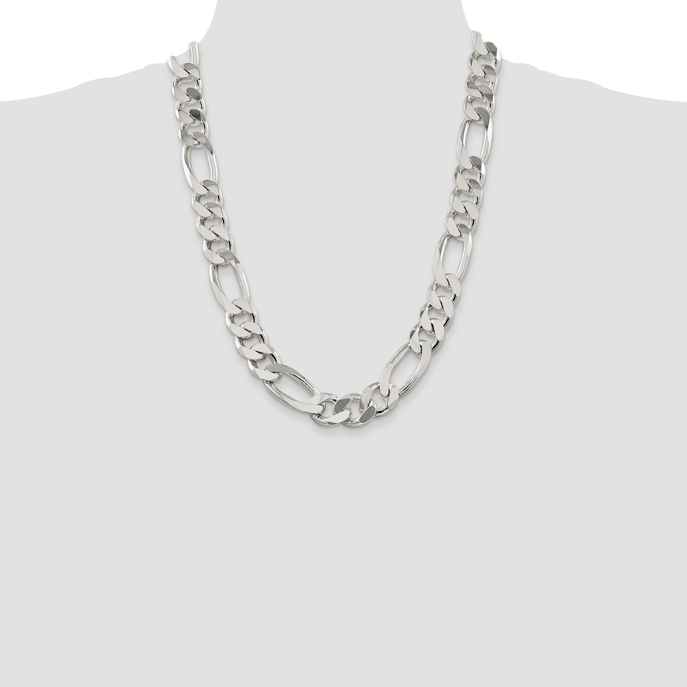 Sterling Silver 15mm Figaro Chain