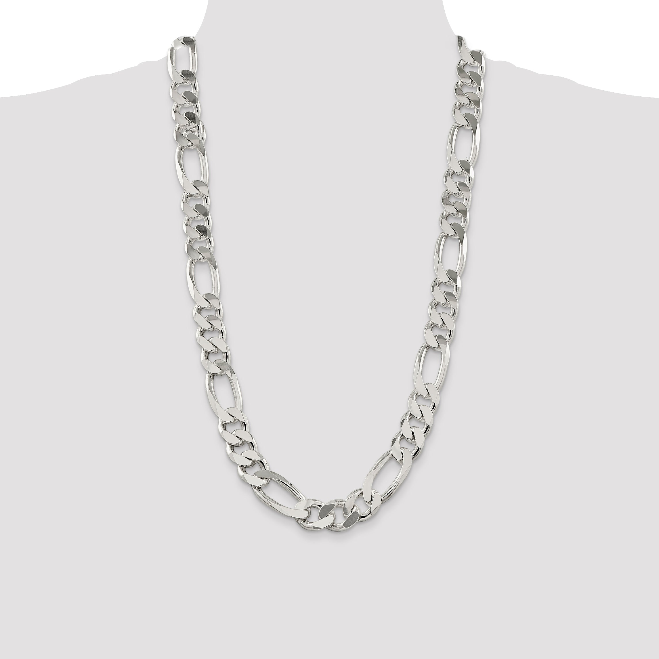 Sterling Silver 15mm Figaro Chain