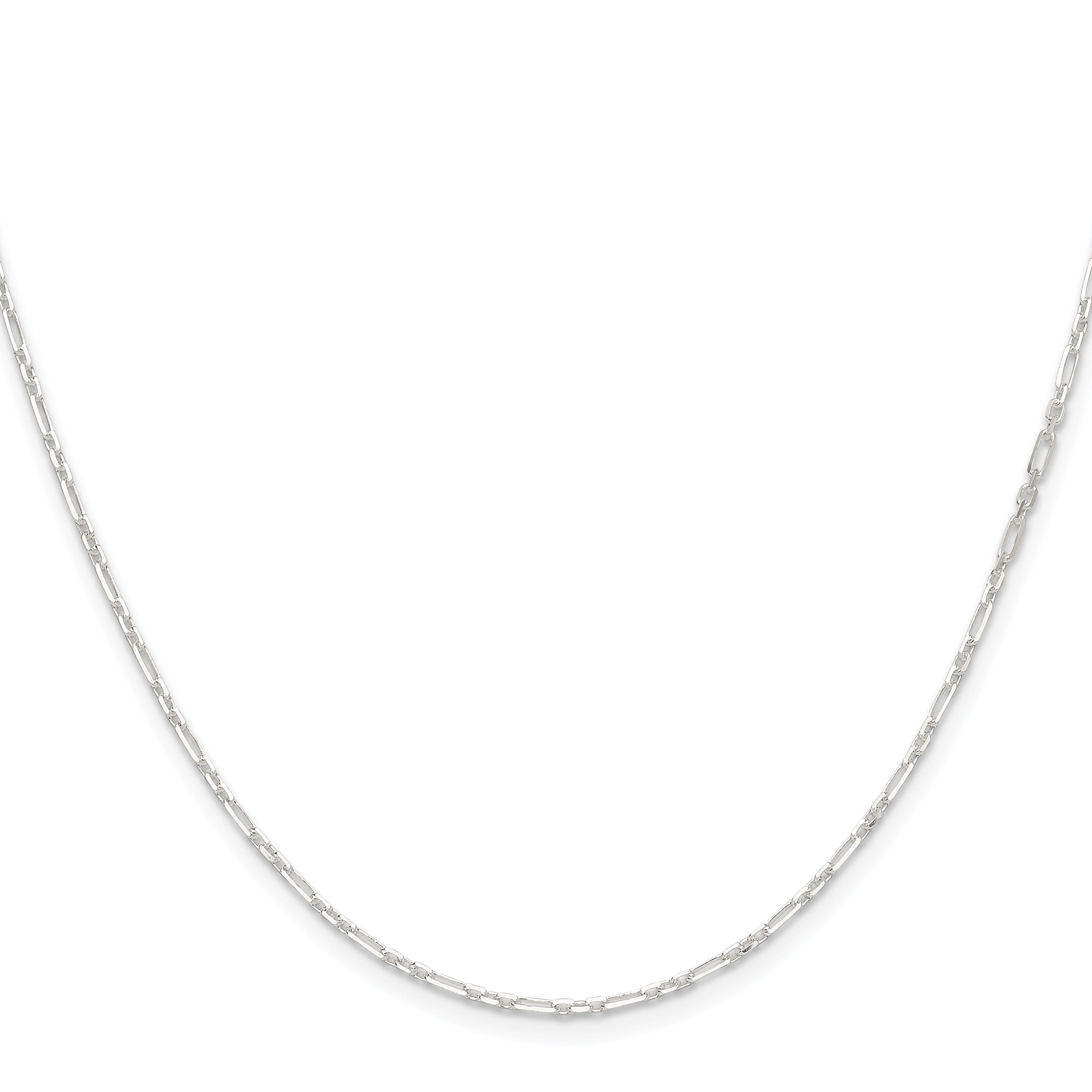 Sterling Silver D/C 1.75mm 3 Short Plus 1 Long Cable Link Chain