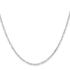 Sterling Silver D/C 2mm 3 Short Plus 1 Long Cable Link Chain