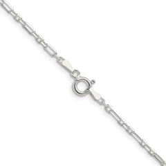 Sterling Silver D/C 2mm 3 Short Plus 1 Long Cable Link Chain