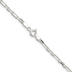 Sterling Silver D/C 3mm 3 Short Plus 1 Long Cable Link Chain