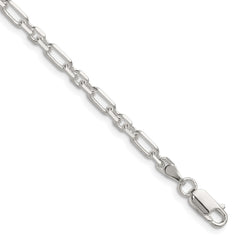 Sterling Silver D/C 4mm 3 Short Plus 1 Long Cable Link Chain