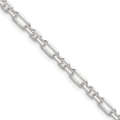 Sterling Silver D/C 4mm 3 Short Plus 1 Long Cable Link Chain