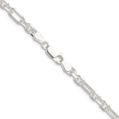 Sterling Silver D/C 6mm 3 Short Plus 1 Long Cable Link Chain