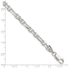 Sterling Silver D/C 6mm 3 Short Plus 1 Long Cable Link Chain