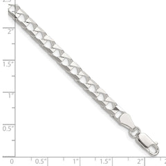 Sterling Silver Polished and D/C 5mm Flat Curb Link Chain