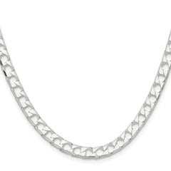 Sterling Silver Polished and D/C 5.75mm Flat Curb Link Chain