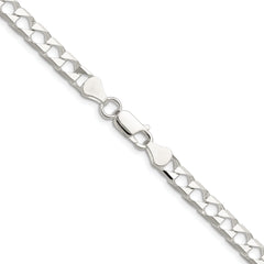 Sterling Silver Polished and D/C 5.75mm Flat Curb Link Chain