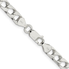 Sterling Silver 6.25mm Flat Open Curb Chain