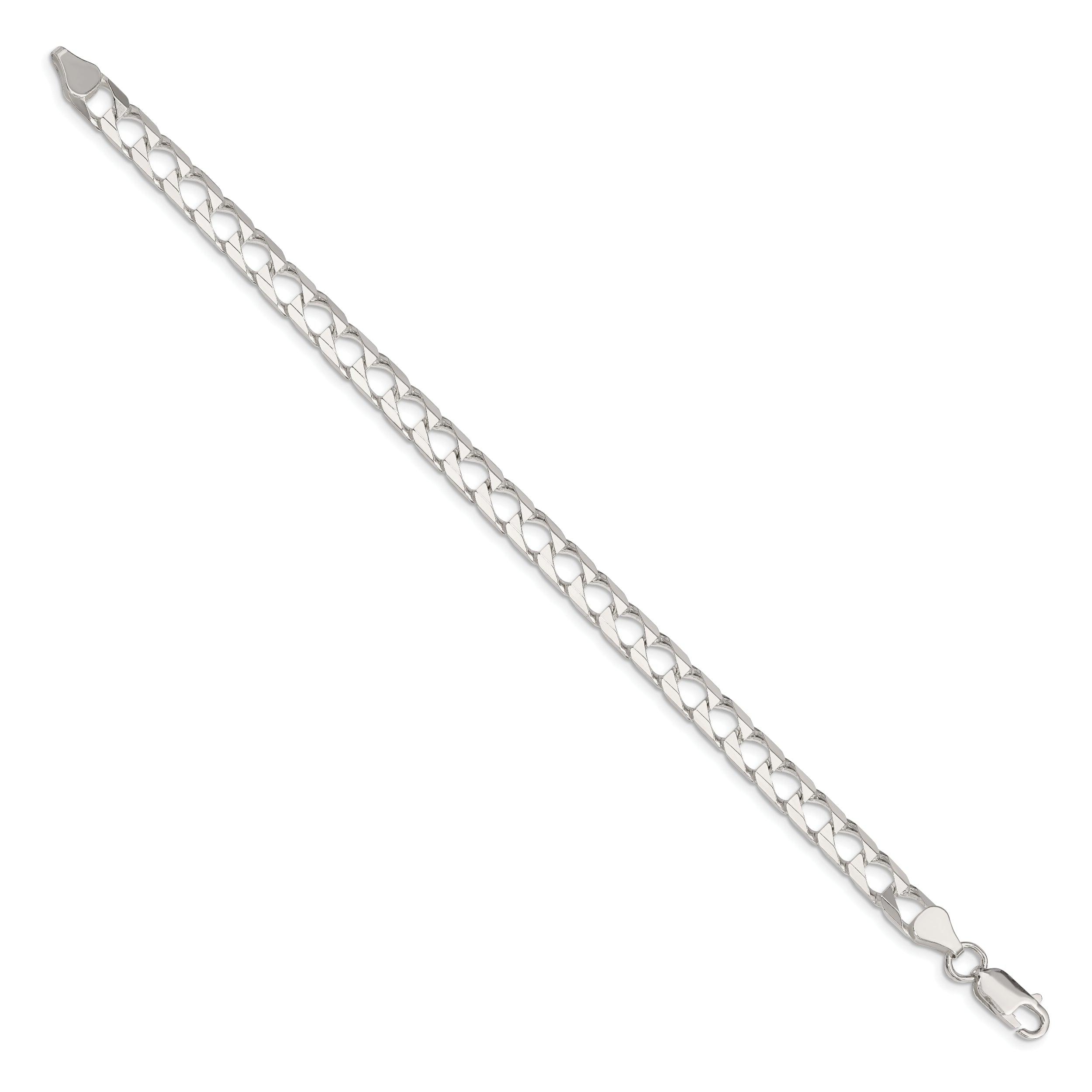 Sterling Silver 6.25mm Flat Open Curb Chain