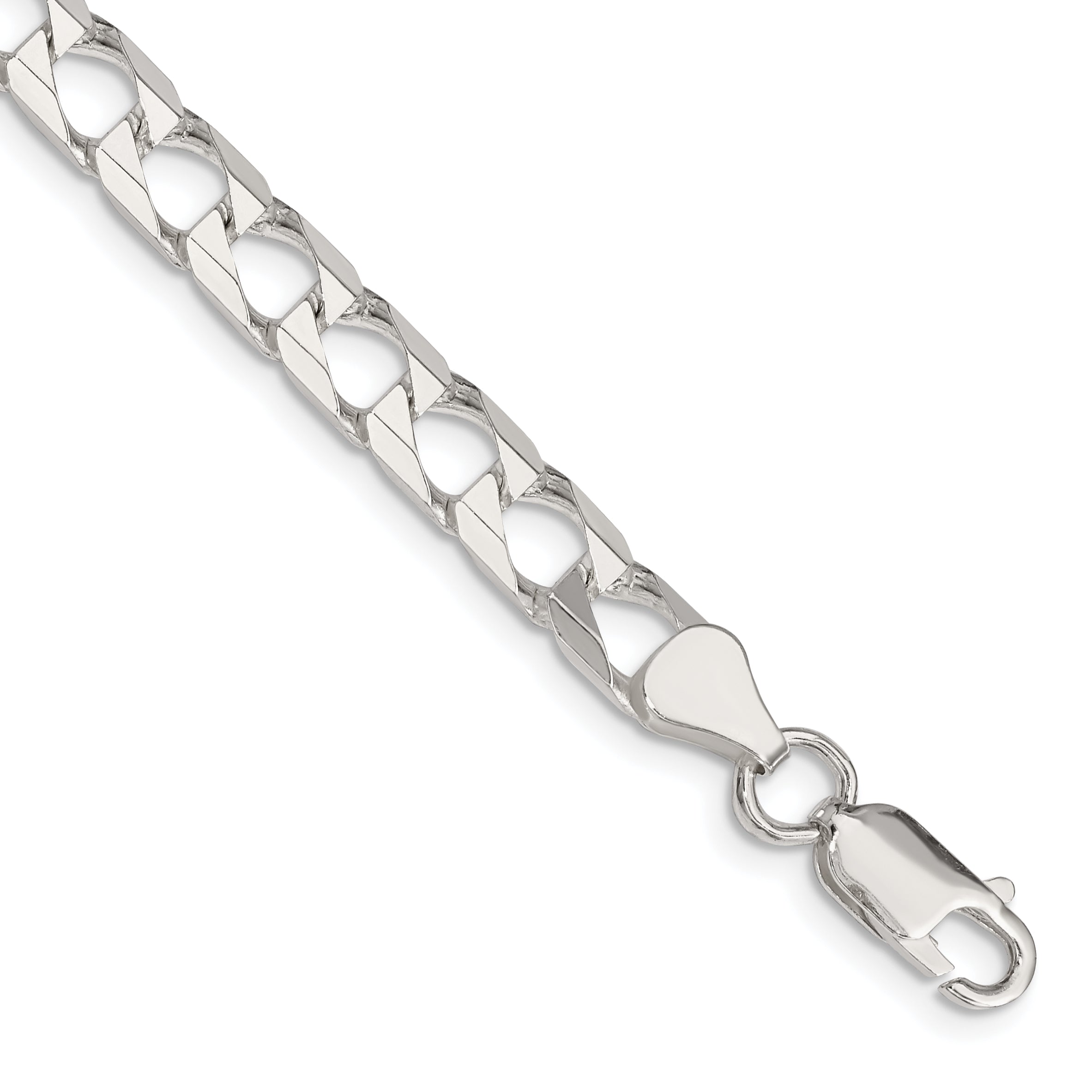 Sterling Silver 6.25mm Flat Open Curb Chain