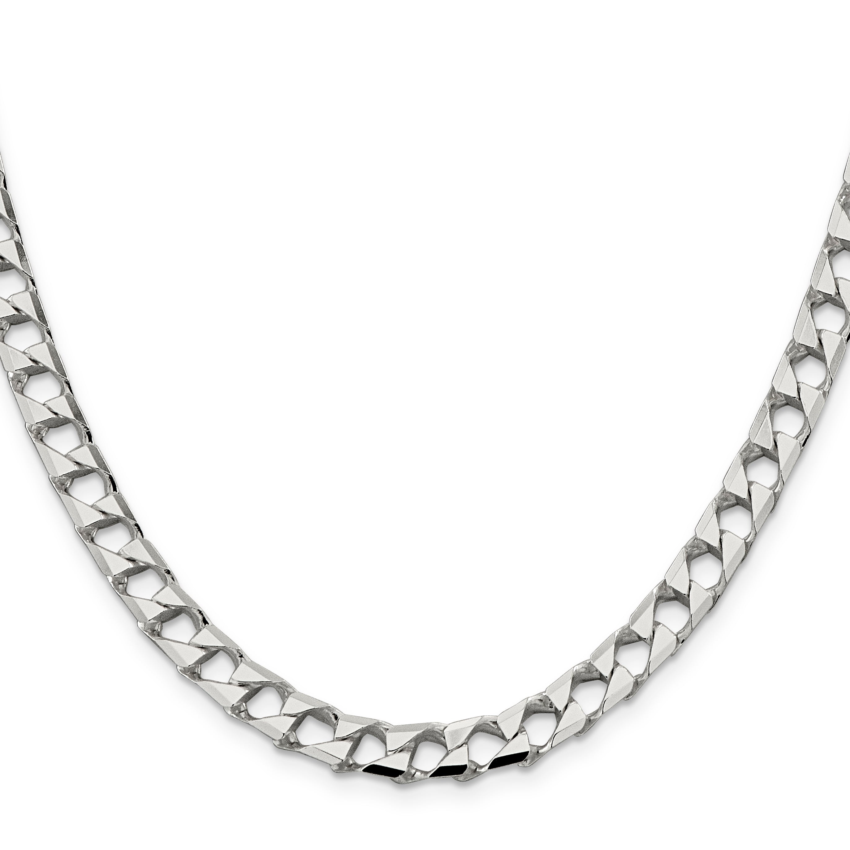 Sterling Silver 6.75mm Flat Open Curb Chain