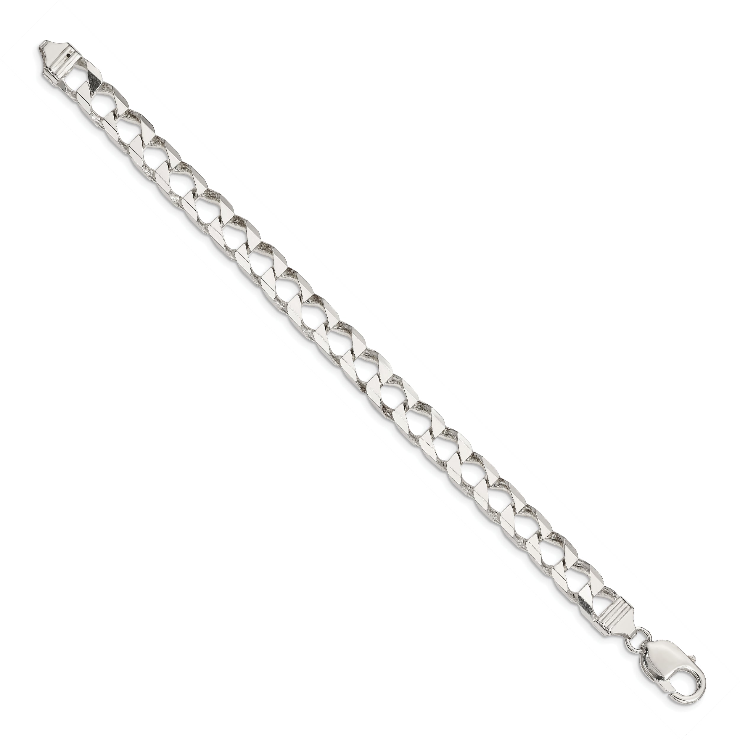 Sterling Silver 6.75mm Flat Open Curb Chain