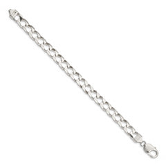 Sterling Silver 6.75mm Flat Open Curb Chain