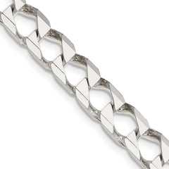 Sterling Silver 6.75mm Flat Open Curb Chain