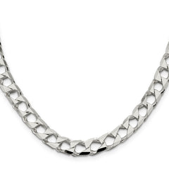 Sterling Silver 8.6mm Flat Open Curb Chain