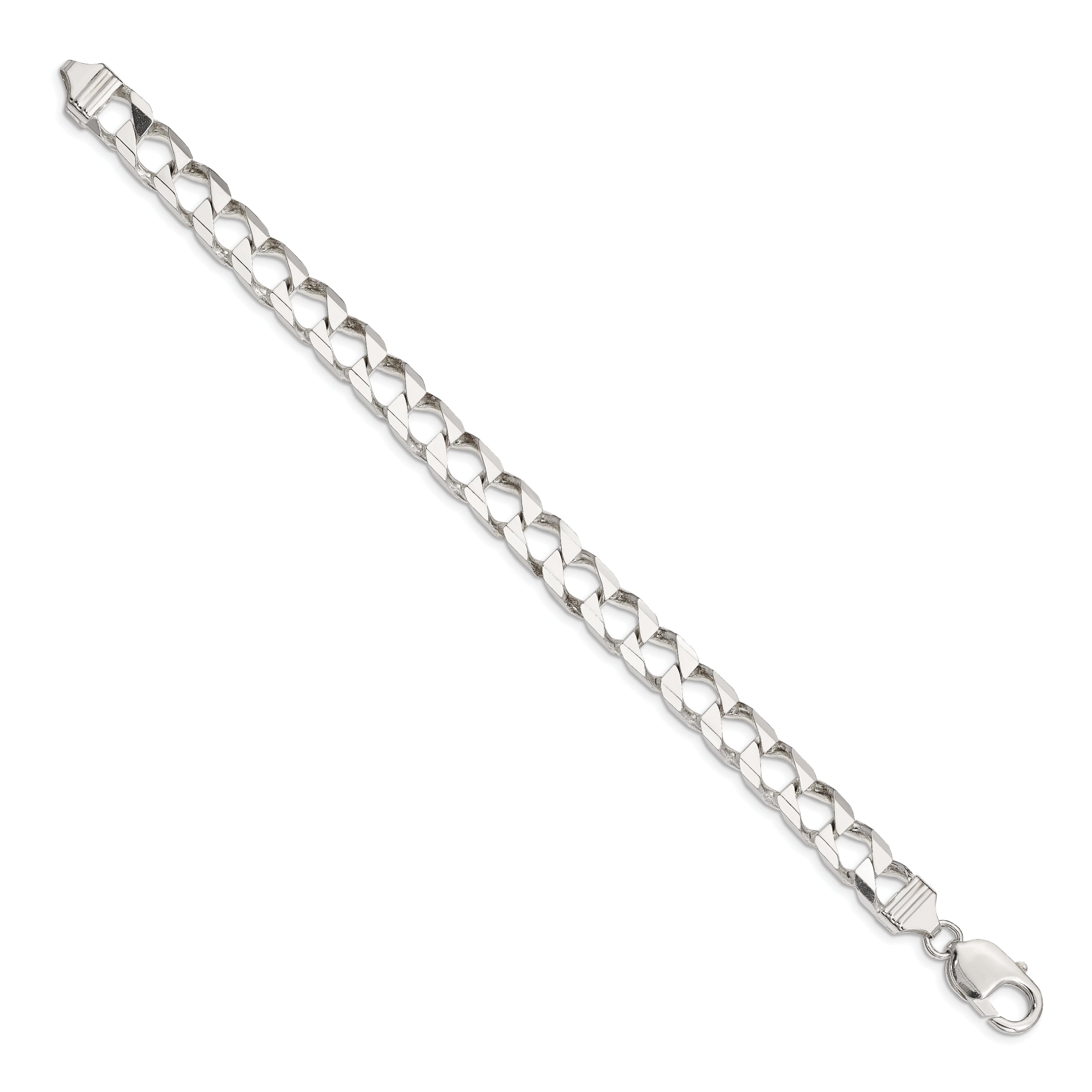 Sterling Silver 8.6mm Flat Open Curb Chain