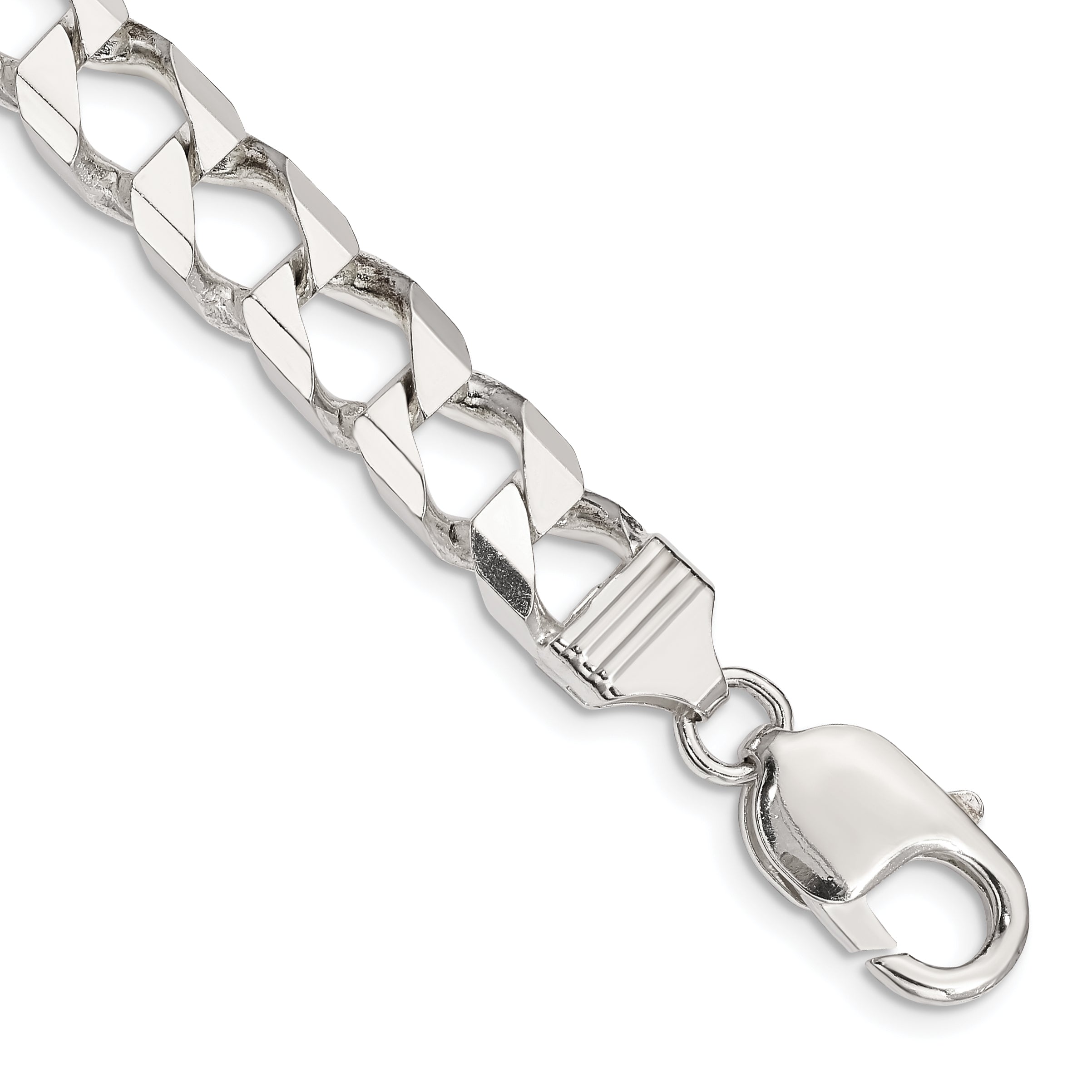 Sterling Silver 8.6mm Flat Open Curb Chain