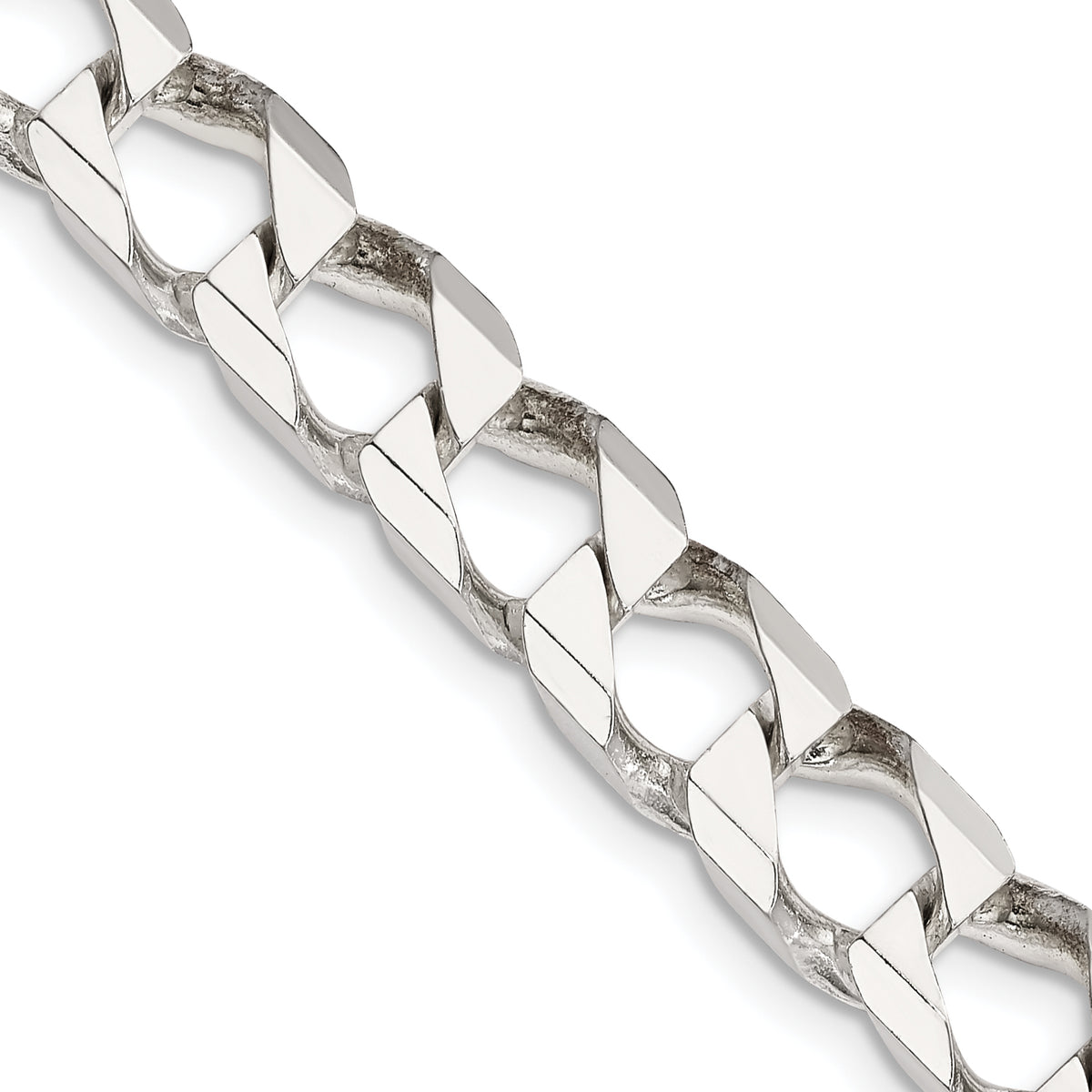 Sterling Silver 8.6mm Flat Open Curb Chain