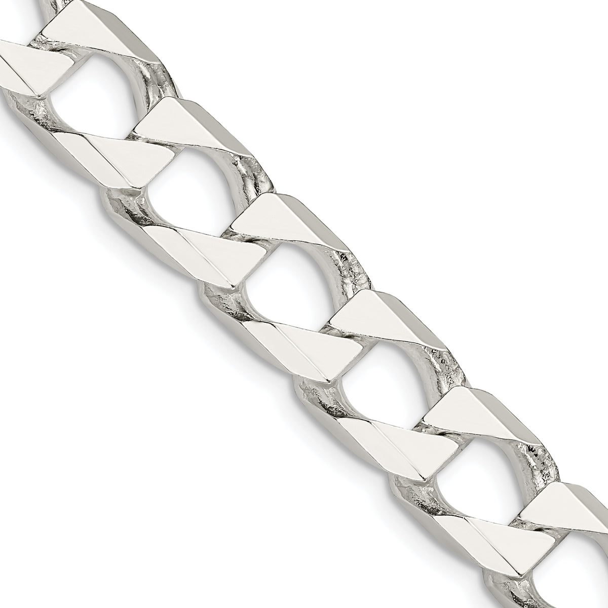 Sterling Silver 10.3mm Flat Open Curb Chain