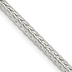 Sterling Silver 2.5mm Diamond-cut Round Franco Chain