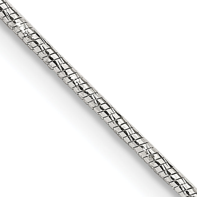 Sterling Silver 1.25mm Diamond-cut Snake Chain