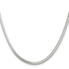 Sterling Silver 3.5mm 6-sided Oval Snake Chain