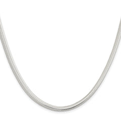 Sterling Silver 5mm 6-sided Oval Snake Chain