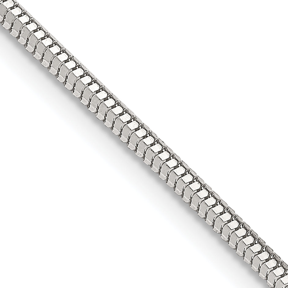 Sterling Silver 2mm Diamond-cut Snake Chain