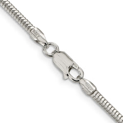 Sterling Silver 2.5mm Diamond-cut Snake Chain