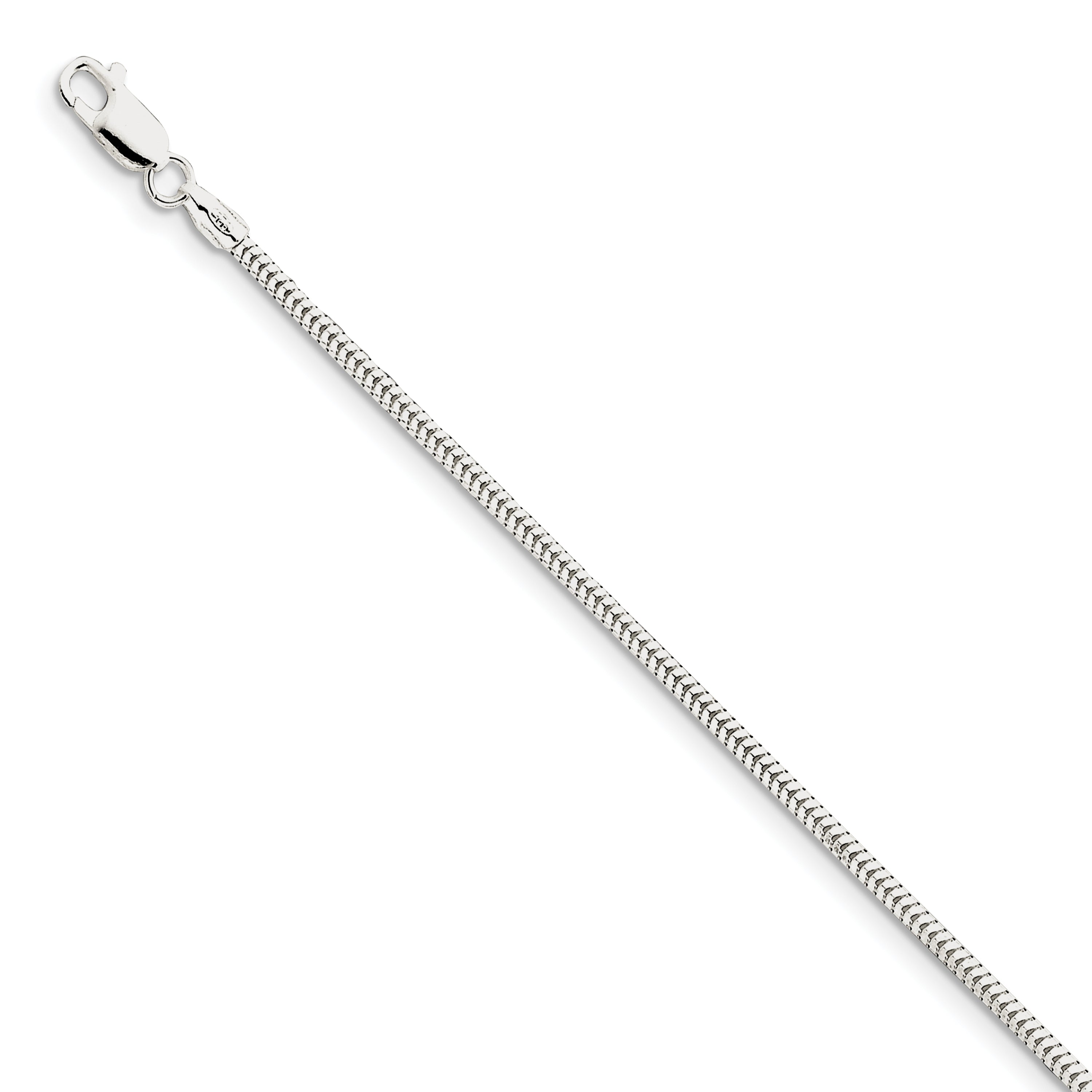 Sterling Silver 2.5mm Diamond-cut Snake Chain