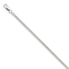 Sterling Silver 2.5mm Diamond-cut Snake Chain