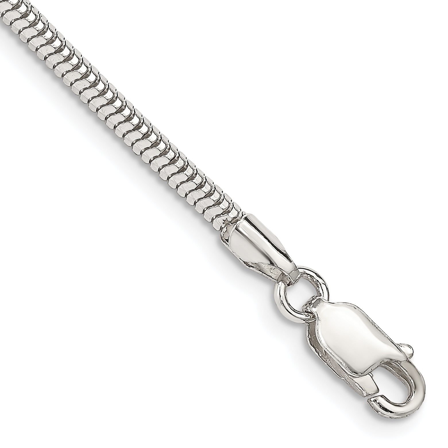 Sterling Silver 2.5mm Diamond-cut Snake Chain