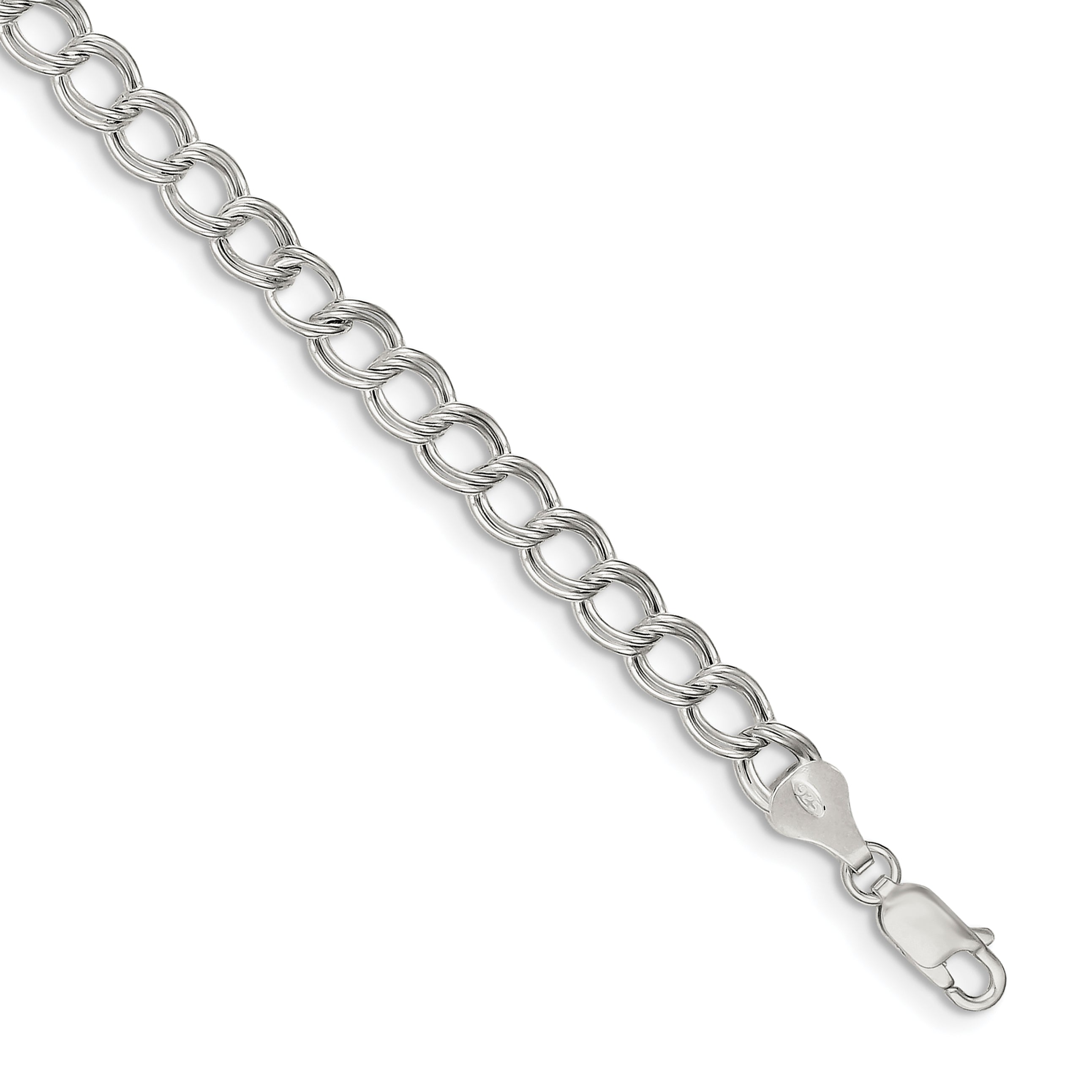 Sterling Silver Double Link Charm Bracelet