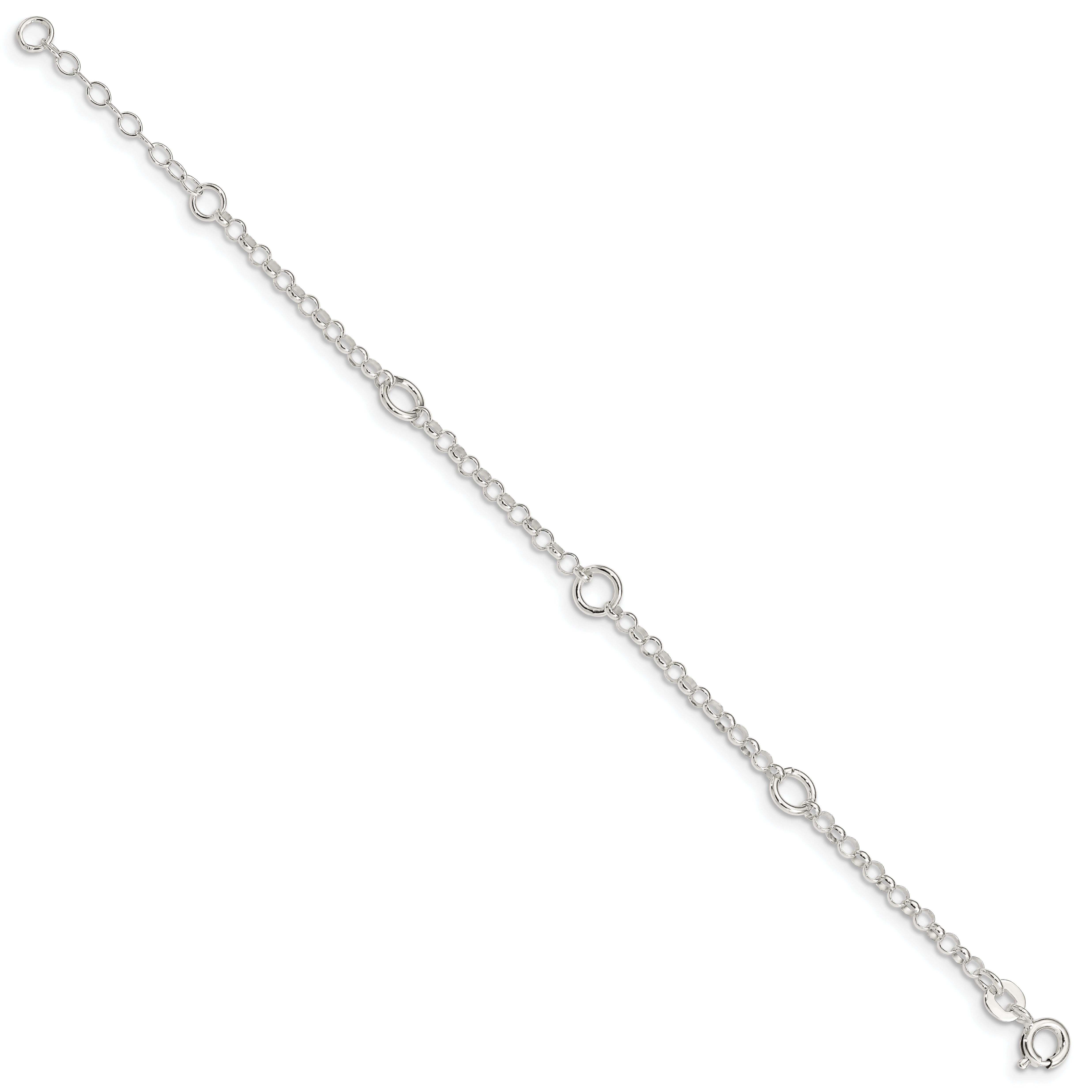 Sterling Silver Polished Fancy Rolo Chain Children's Bracelet