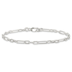 Sterling Silver Fancy Link Anklet