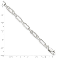 Sterling Silver Fancy Link Anklet