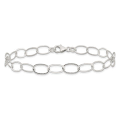 Sterling Silver Fancy Link Anklet