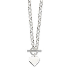 Sterling Silver Engraveable Heart Necklace