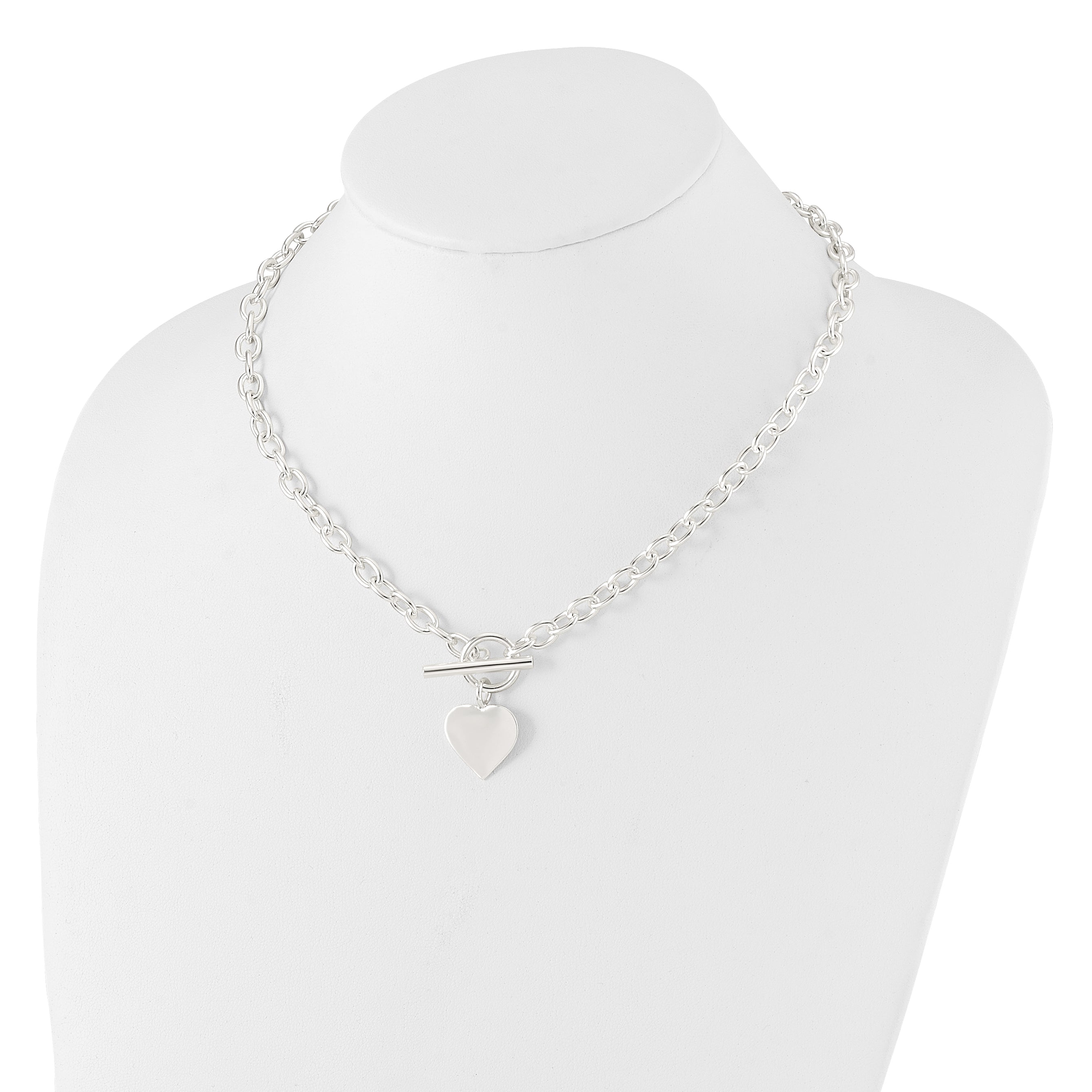 Sterling Silver Engraveable Heart Necklace